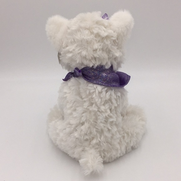 The Petting Zoo White Fluffy Plush Stuffed Animal Girl Puppy Dog Purple … - Picture 4 of 11